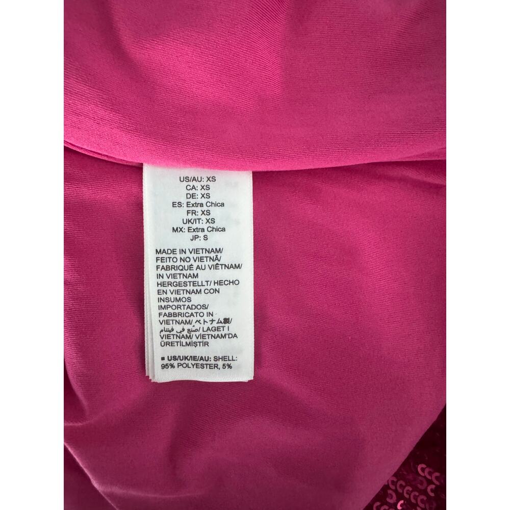 NWT The Drop Helena Sequin Wrap Dress Luminous Pink Size XS - Picture 9 of 12